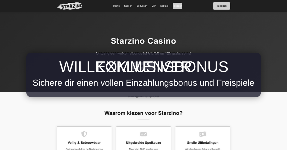 Starzino Casino welcome bonus